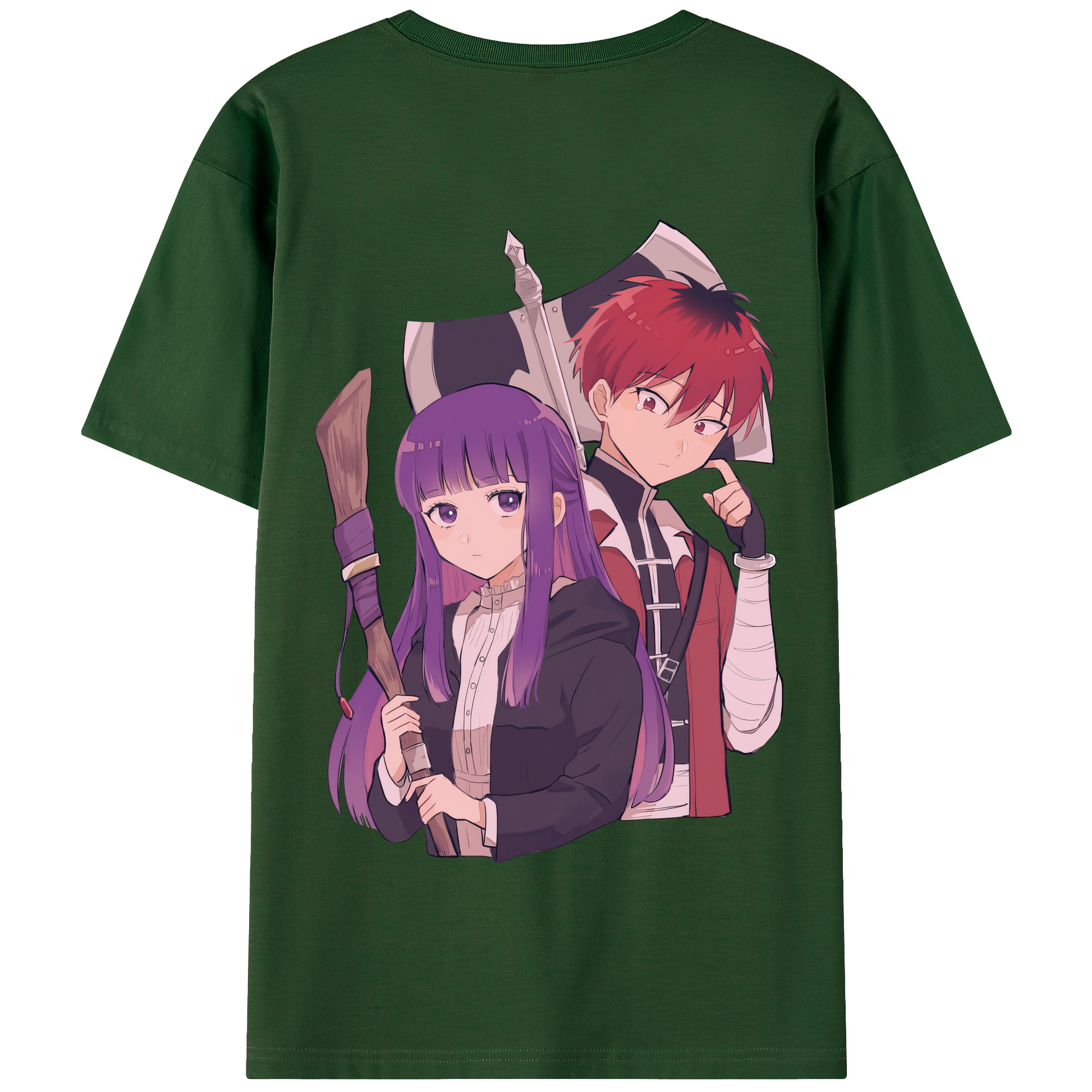 （画像用） 葬送のフリーレン Frieren 綿100％半袖Tシャツ（背面プリント）